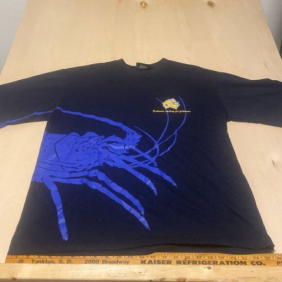 Y2K Fisherman’s t shirt AOP Wrap around lobster RARE - Picture 1 of 8